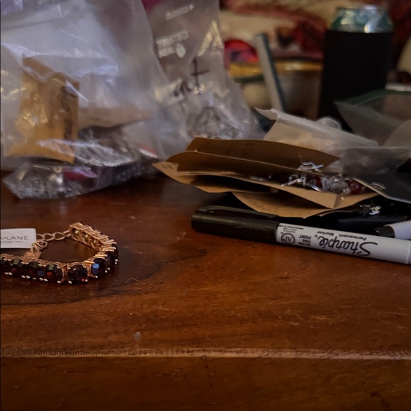 Park Lane Rose Gold Bracelet With Garnet Colored Jewels - Picture 3 of 5